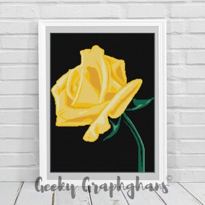 Yellow Rose Crochet Graphghan Pattern