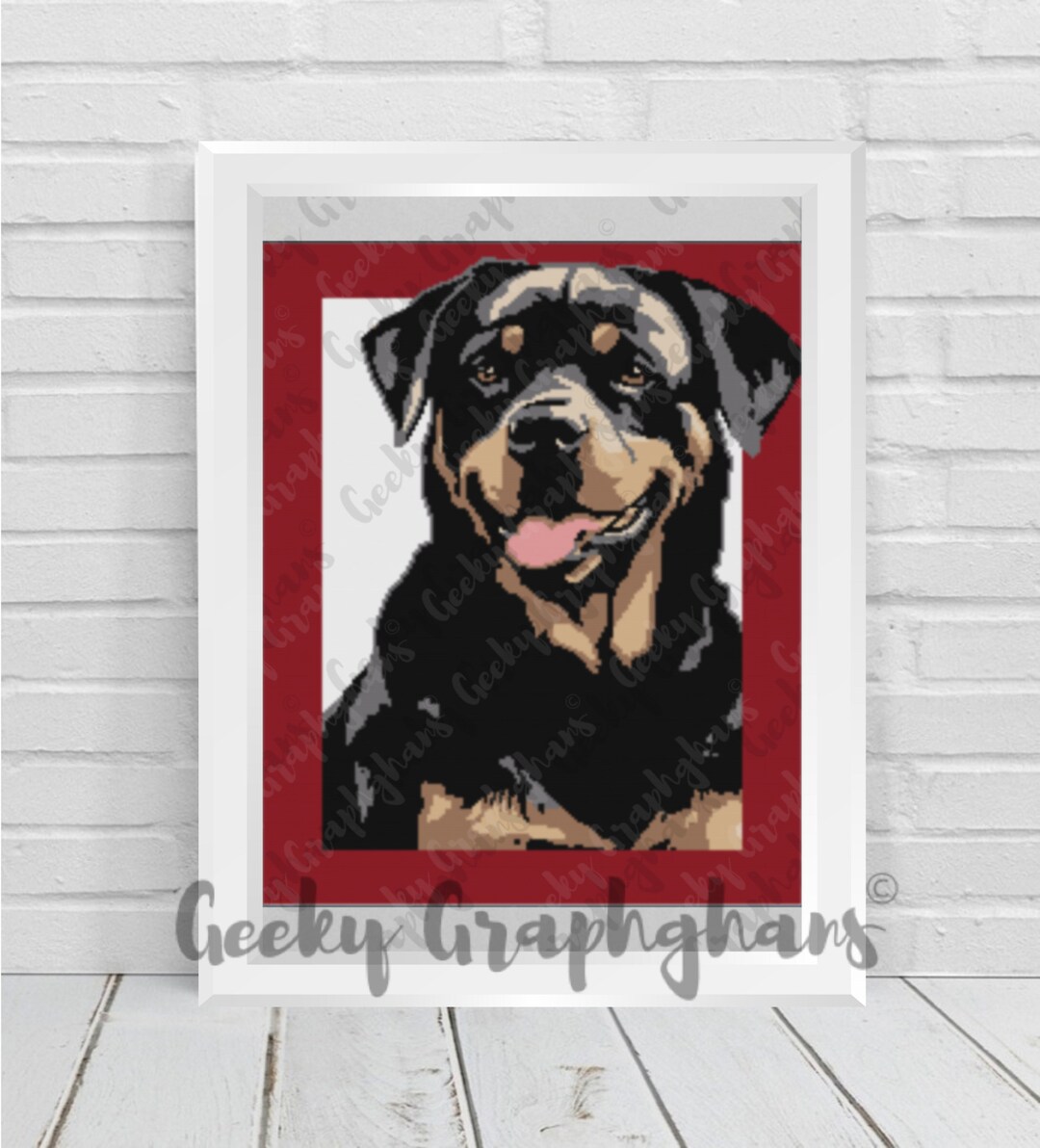 Rottweiler Crochet Graphghan Pattern - Etsy