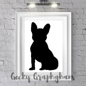 Boston Terrier Silhouette Graphghan Pattern