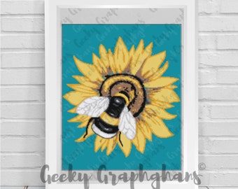 Bumblebee Sunflower Crochet Graphghan Pattern