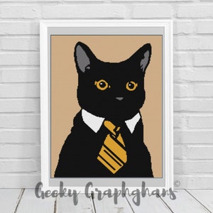 Business Cat Crochet Graphghan Pattern