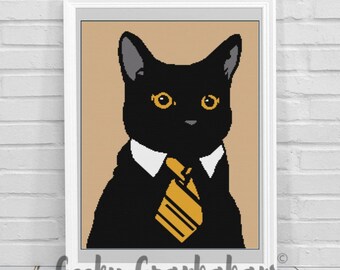 Business Cat Graphghan Häkelmuster