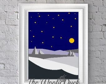 Night Mountains Crochet Graphghan Pattern