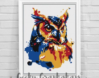 Wzór na szydełkową sowę Funky Owl Graphghan