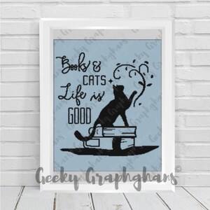 Books & Cats Crochet Graphghan Pattern