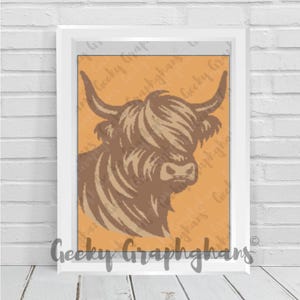 Highland Cow Crochet Graphghan Pattern