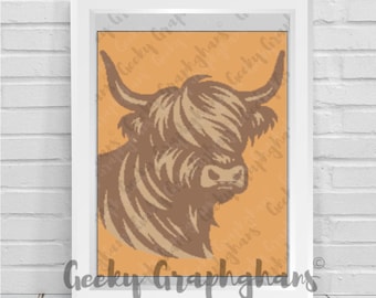 Highland Cow Crochet Graphghan Pattern