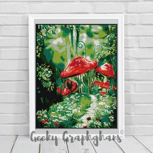Fairytale Mushrooms Crochet Graphghan Pattern