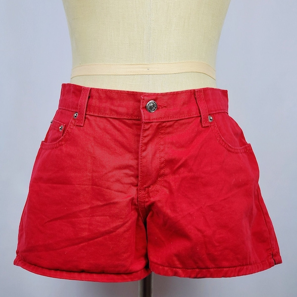 Vintage 1990s Jordache Red Denim High Waisted Jean Shorts