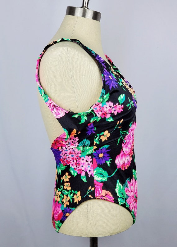 Vintage Island Native 1980s Floral One-Piece Swim… - image 2