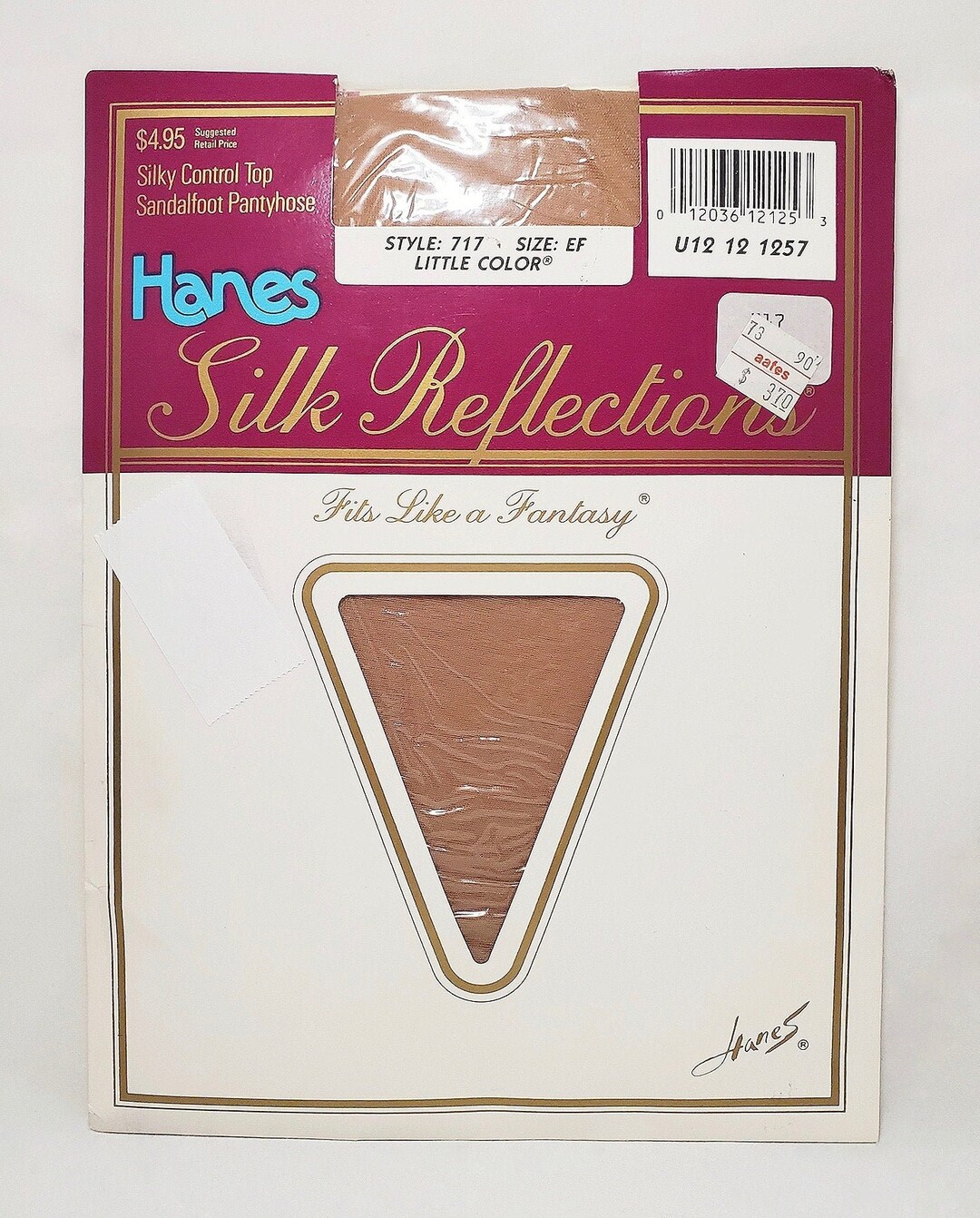 Vintage 1988 Hanes Silk Reflections Size EF Little Color Sandalfoot