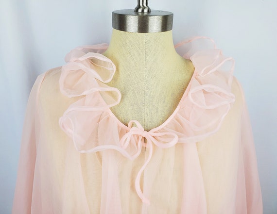 Vintage Pale Pink 1950s Double Layer Chiffon Unio… - image 5