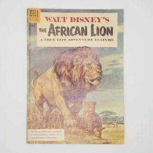 Vintage Walt Disney&#39;s A True Life Adventure &quot;The African Lion&quot; Book - Disney Collectible - Vintage Magazine - Nature - Wildlife - Animals