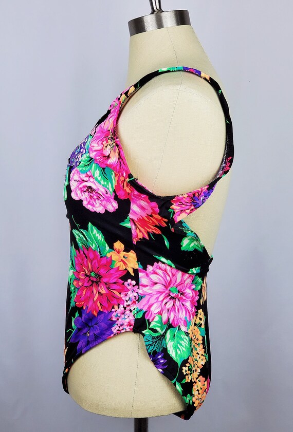 Vintage Island Native 1980s Floral One-Piece Swim… - image 3