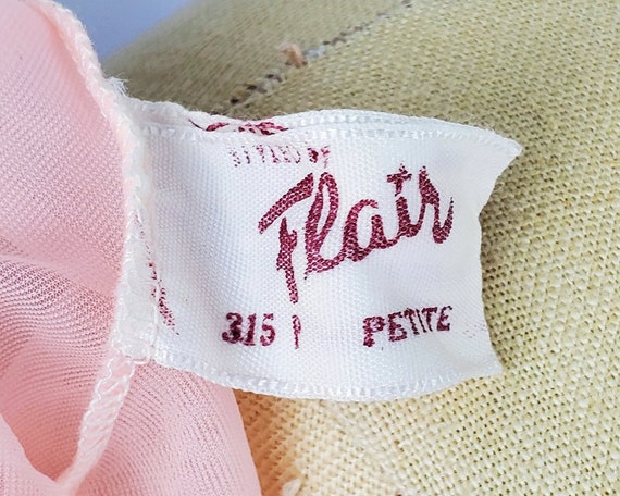 Vintage Pale Pink 1950s Double Layer Chiffon Unio… - image 9