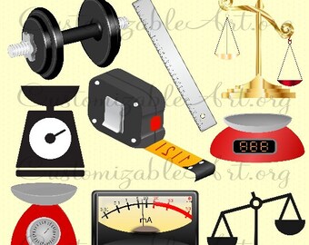 Measuring Scales Clipart Digital Scale Clip Art Dumbbell Ruler Meter Measuring Tape Scientific Measurments Analog Scale Images Graphics