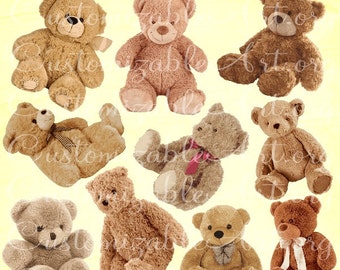 Teddy Bear Clipart Digital Teddy Bear Clip Art Images Graphics Brown Teddy Bear Soft Cuddly Cute Realistic Stuffed Teddy Bears Teddies PNG Etsy