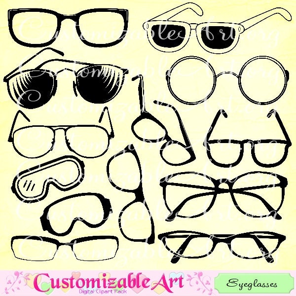 Glasses Clipart Digital Glasses Clip Art Eyeglasses Sunglasses Eye Glasses Clipart Images Graphics Printables Eye Glasses Eye Wear Clipart