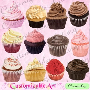 Cupcake Clipart Cup Cake Digital Clip Art Cupcakes Clipart Cup Cakes Images Cupcake Graphics Realistic Printable Cupcake Digital Image Pink