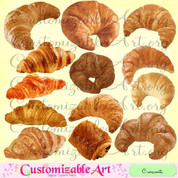 Croissant Clipart Digital Croissant Clip Art Breakfast French Pastries Chocolate Croissant Breakfast Clipart Images Graphics Pastry Clipart