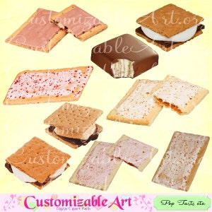 Pop Tart Clipart Digital Pop Tart Clip Art Toaster Gebäck druckbare Toaster Gebäck süßes Frühstück Smores Dessert PNG Bilder Grafiken