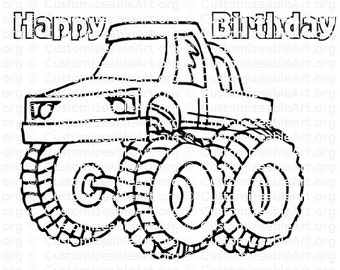Monster Truck Party Favor Coloring Page Favors Printable Birthday Activity PDF