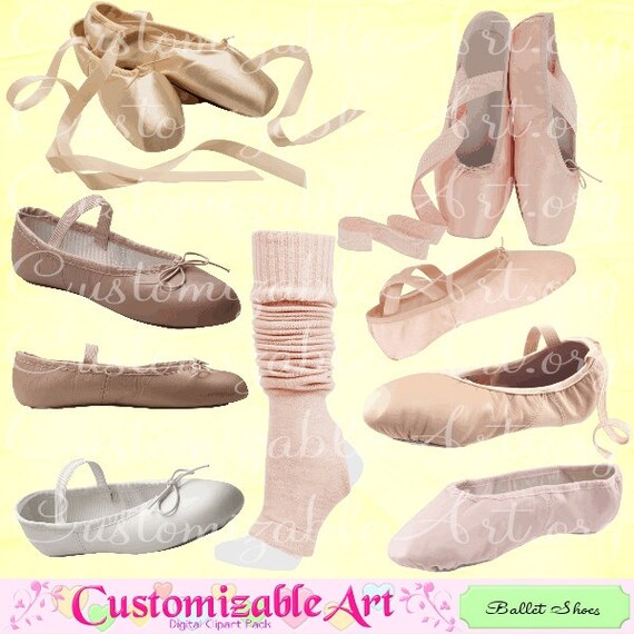 Ballet Shoe Clipart Digital Ballet Shoes Clip Art Images Dance | Etsy