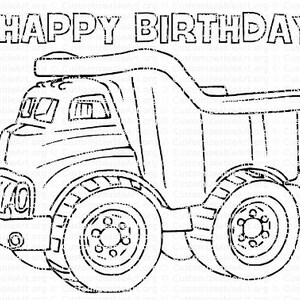 Dump Truck Printable Dump Truck Birthday Party Printables Dump Truck Coloring Page Dump Truck Party Favor Dump Trucks Toy Instant Download