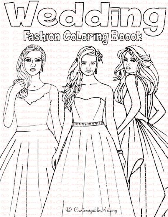 Download Wedding Coloring Book Bride Coloring Book Wedding Coloring Etsy