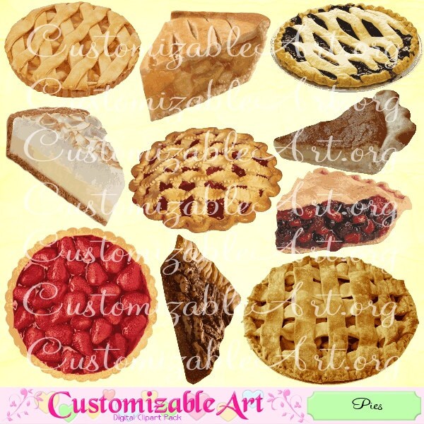 Pie Clipart Digital Pie Clip Art Apple Pies Apple Pie Clipart Berry Slice Strawberry Blueberry Cherry Chess Pecan Meringue Images Graphics