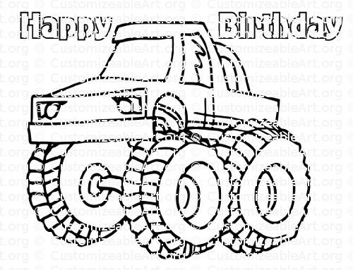 Monster Truck Party Favor Monster Truck Coloring Page Party Favors ...
