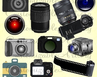 Camera Clipart Camera Clip Art Camera Digital Images Camera Digital Graphics Film Roll Zoom Lens Assorted Camera Graphics Clipart Scrapbook