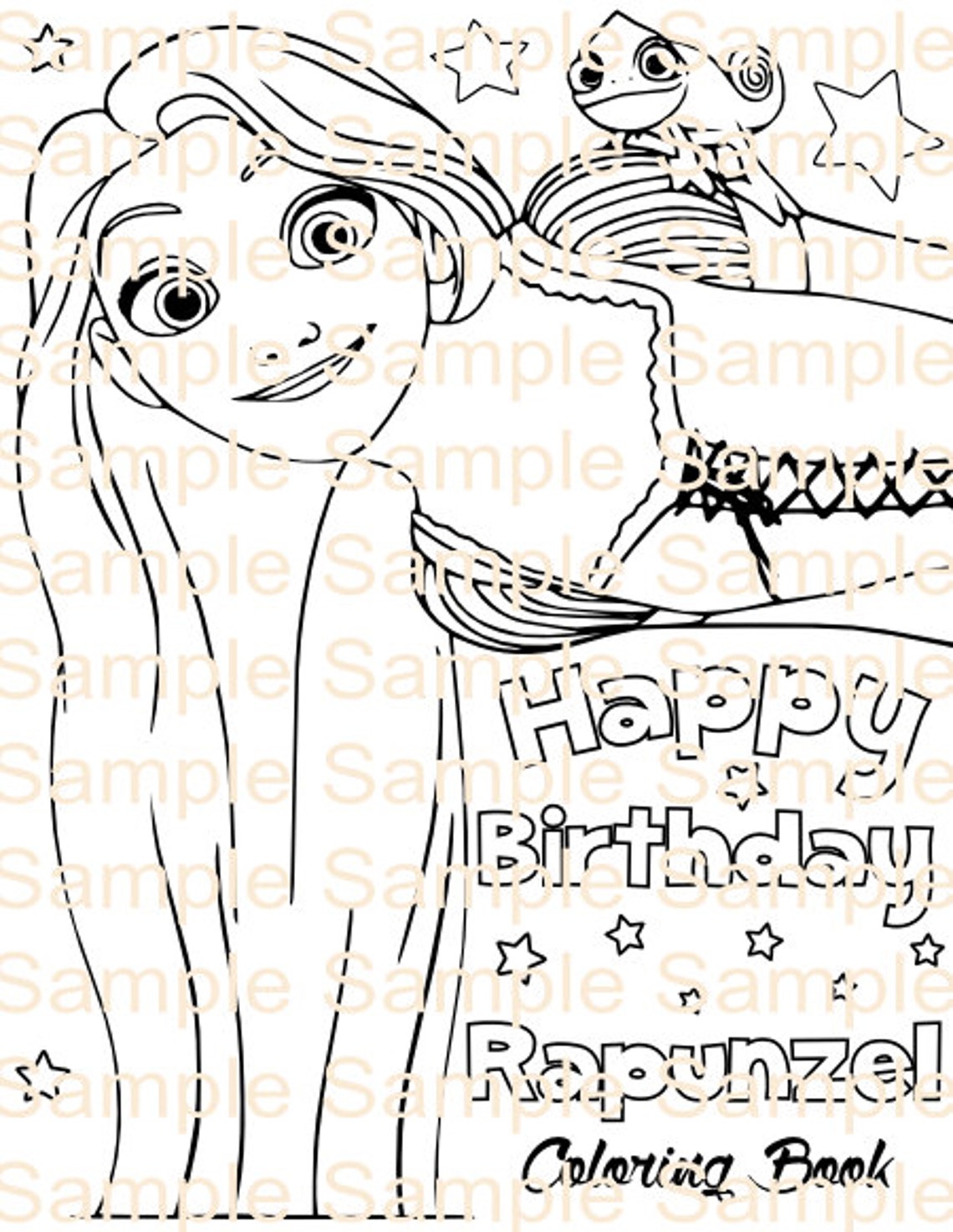 Rapunzel Coloring Book Rapunzel Birthday Party Printables Coloring ...