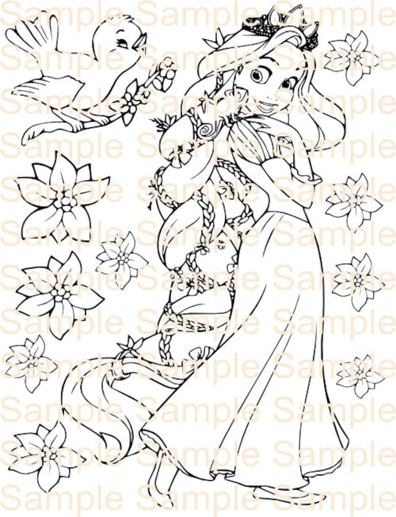 rapunzel baby coloring pages