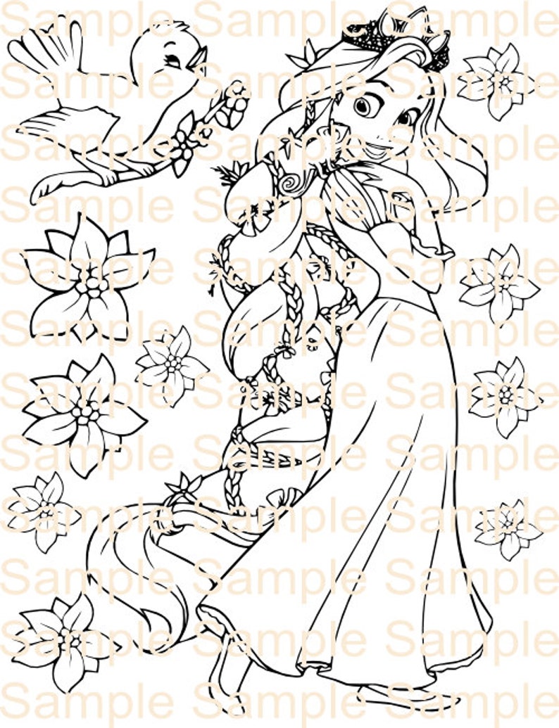 Rapunzel Coloring Book Rapunzel Birthday Party Printables Coloring ...