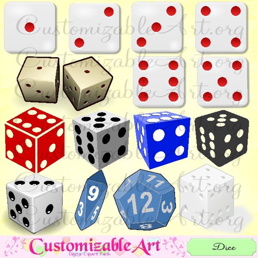 Dice Clipart Digital Dice Clip Art Black White Playing Game Dice