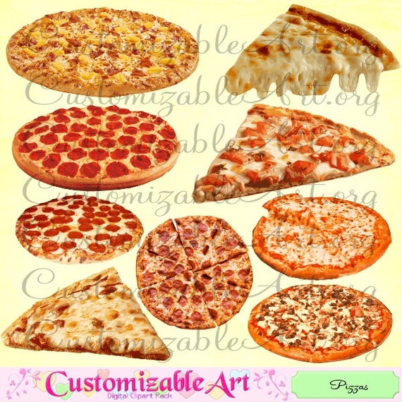 Pizza Clipart Pizza Clip Art Digital Pizzas Cliparts Cheese Etsy
