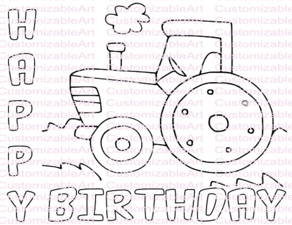 tractor party favor tractor coloring page tractor party printables tractor  birthday party printable tractor birthday party instant download