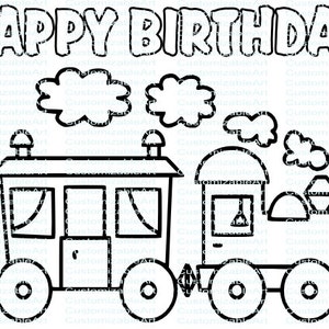 Choo Choo Train Birthday Party Printables Train Birthday Party Favor Train Party Supplies Coloring Page Coloring Sheet Instant Download PDF
