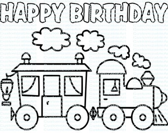 Choo Choo Train Birthday Party Printables Train Birthday Party Favor Train Party Supplies Coloring Page Coloring Sheet Instant Download PDF