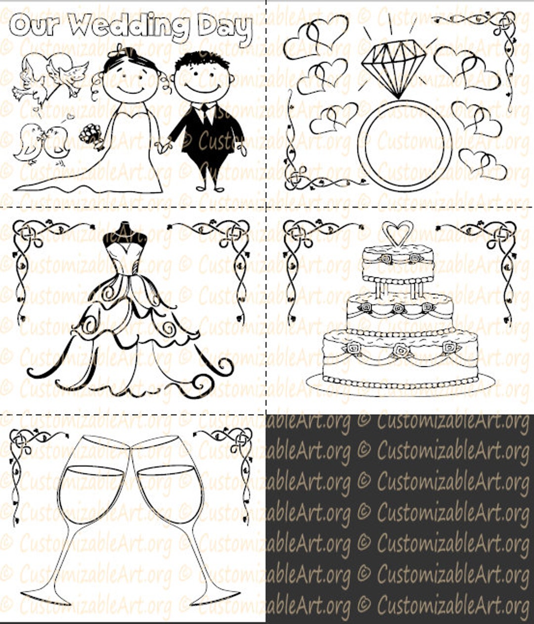 Wedding Coloring Book Kids Printable Wedding Activity Book Childrens