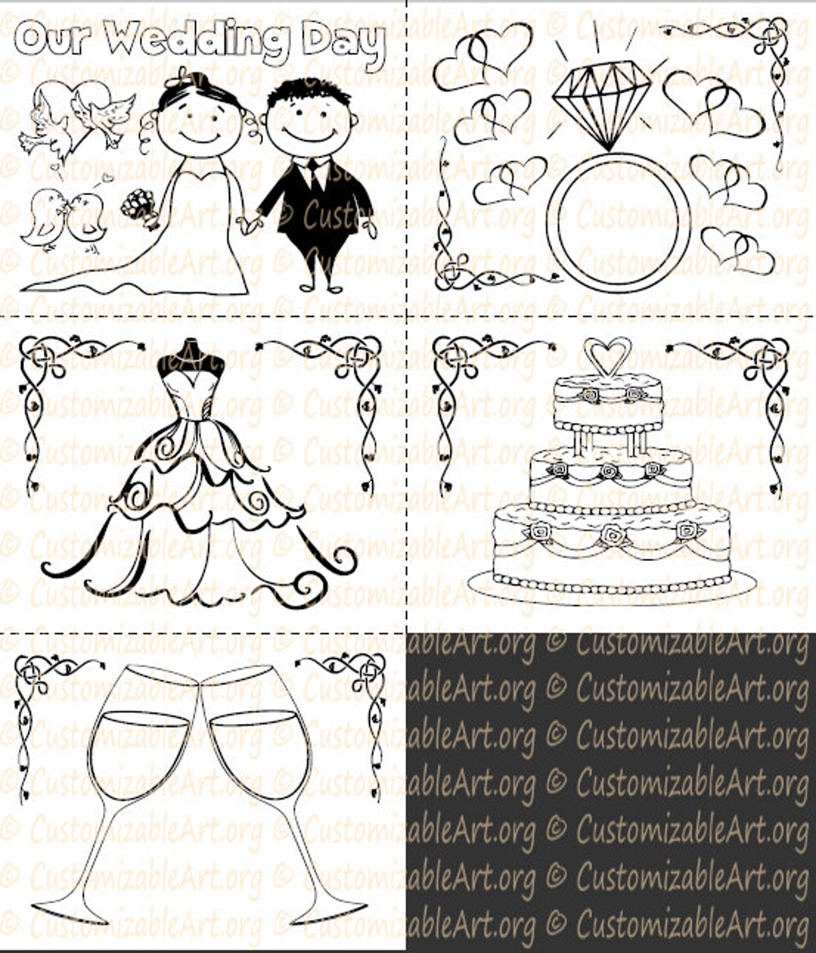 Wedding Coloring Book Kids Printable Wedding Activity Book Childrens