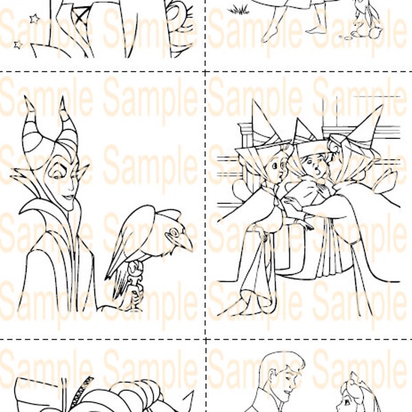 Sleeping Beauty Party Favor Printable Sleeping Beauty Coloring Book Sheet Pages Aurora Maleficent Sleeping Beauty Birthday Party Digital PDF