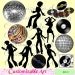 Disco Clipart Digital Discos Clip Art Disco Ball Dancers Vinyl Records Player Icon Sparkle Fun Dance 1960s 1970s 1980s Images Graphics