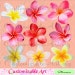 Plumeria Clipart Digital Plumeria Flower Clip Art White Yellow Pink Red Coral Purple Clip Art Tropical Hawaiian Lei Flower Single Clipart
