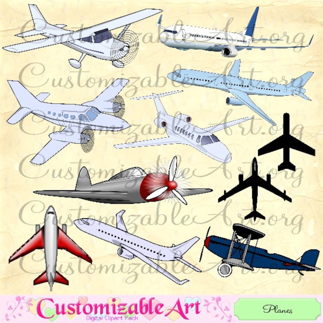Plane Clipart Digital Airplane Aircraft Clip Art Flying Fly Airline ...