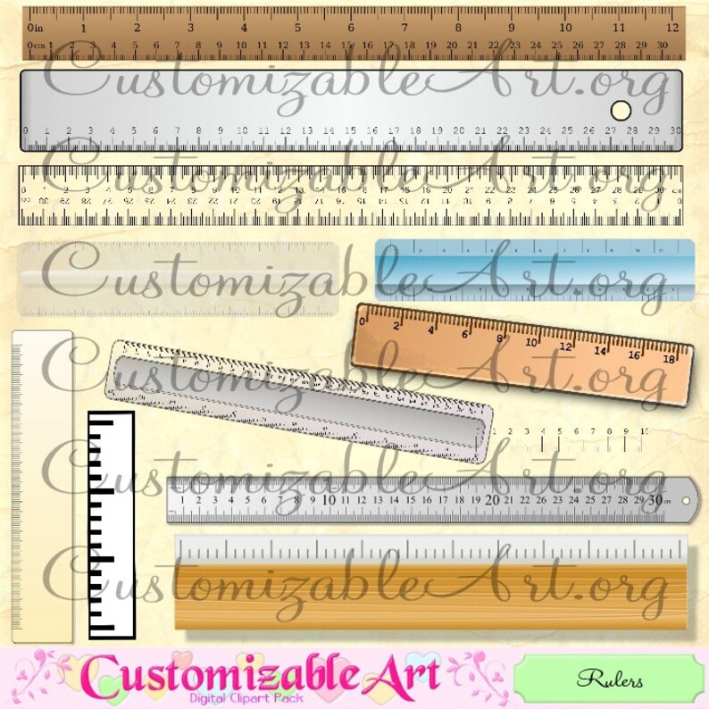 ruler clipart digital ruler clip art school supply clipart