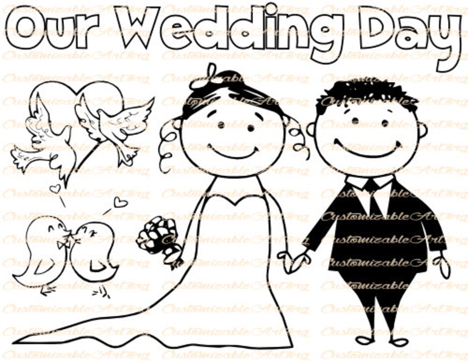Wedding Coloring Book Kids Printable Wedding Activity Book Childrens ...