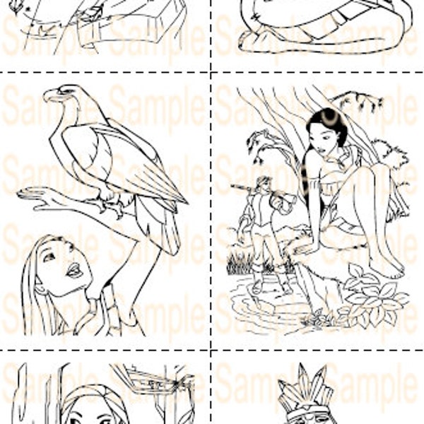 Pocahontas Party Favor Printable Pocahontas Coloring Book Sheets Pages Pocahontas Birthday Party Colors of the Wind Party Theme Ideas PDF