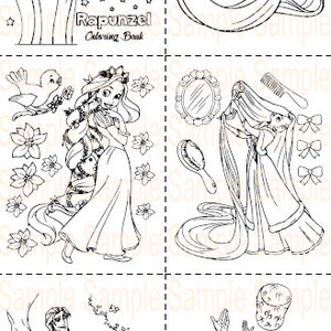 Rapunzel Coloring Book Rapunzel Birthday Party Printables Coloring Pages Sheets Princess Birthday Party Favors Activity Instant Download PDF